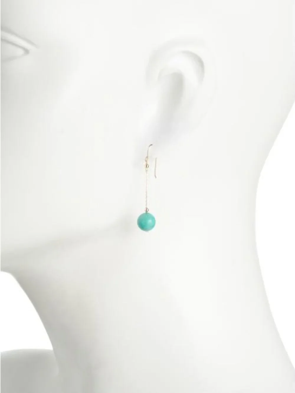 NEW Solid 14K Gold Turquoise Earrings